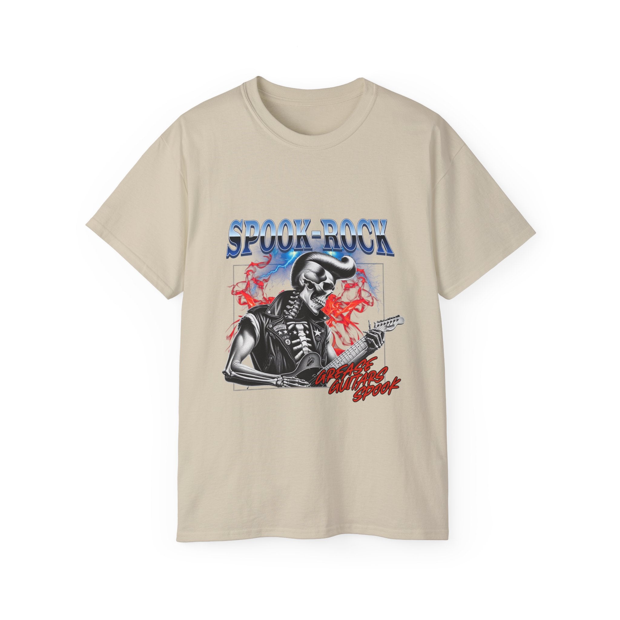 Spook-Rock - Unisex Cotton Tee (Front) - Damned Threads